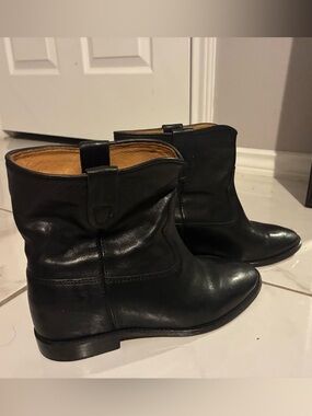Isabel Marant Etoile Black Leather Ankle Booties